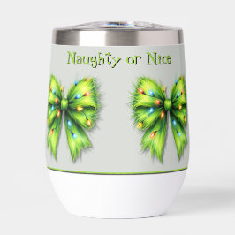 Festliche grüne Furry Bow-Lights naughty oder Nice