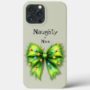 Festliche grüne Furry Bow-Lights naughty oder Nice Case-Mate iPhone Hülle