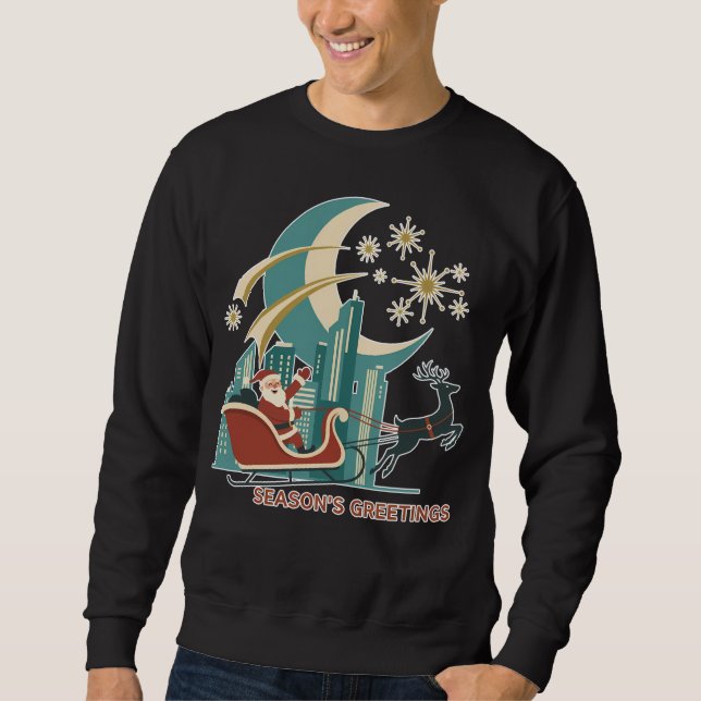 Festliche Grüße (2) Retro-Himmelskunst Sweatshirt (Vorderseite)