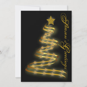 Festliche Grüße Goldener Baum Sterne Abstract Feiertagskarte