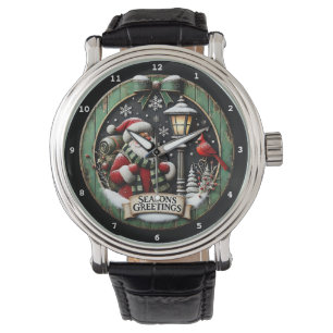 Festliche Grüße Santa Kardinal Armbanduhr