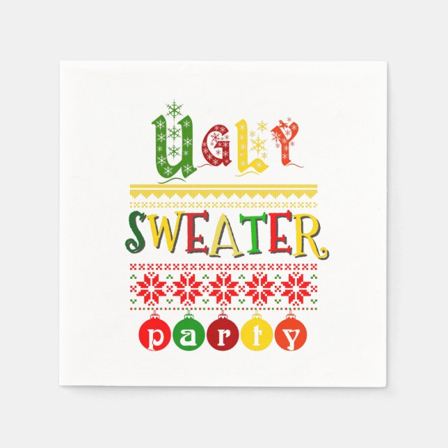 Festliche hässliche Weihnachtspullover-Party  Serviette (Vorderseite)