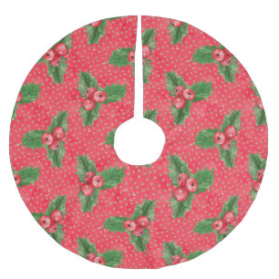 Festliche Heiligbeeren Polyester Weihnachtsbaumdecke