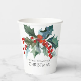 Festliche Heilige und Berries Evergreens Weihnacht Pappbecher