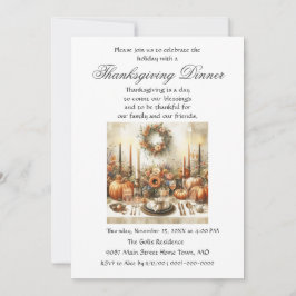 Festliche Herbstfamilie Erntedank Abendessen Einladung