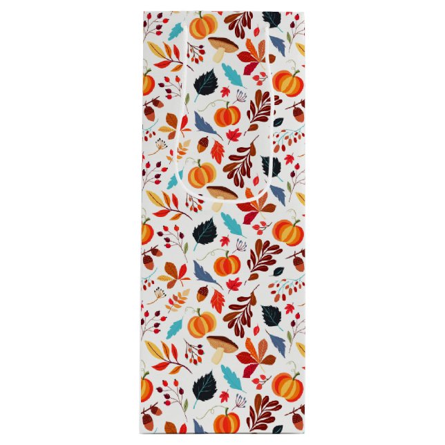 Festliche Herbstfarben Geschenktüte Für Weinflaschen (Vorderseite)