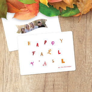 Festliche Herbstfarben Typ glücklicher Fall Y'all Feiertagskarte