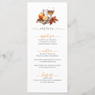 Festliche Herbstfeier Thema Essen & Trinken Menükarte