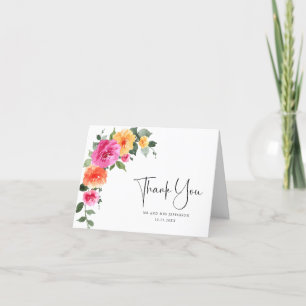 Festliche Hochzeit mit Aquarellfarben Blume Blumen Dankeskarte