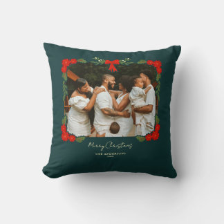 Festliche Holly-Blätter Personalisiert Kissen