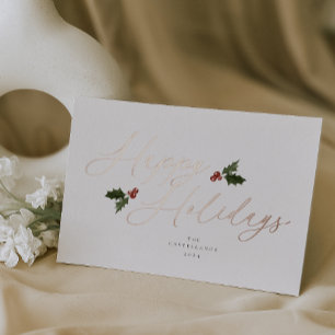 Festliche Holly Foil Ferienkarte Folien Feiertagskarte