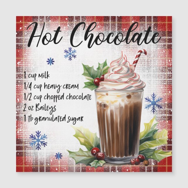 Festliche Hot Chocolate Magnetkarte (Vorderseite)