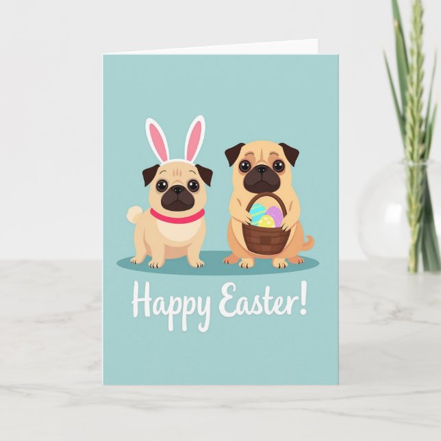 Festliche Hund Frühling Karte (Vorderseite)