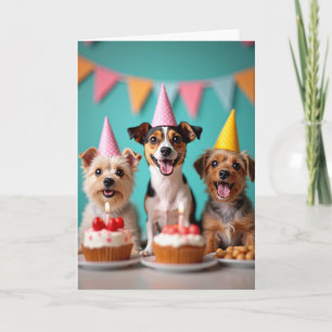 Festliche Hunde-Cupcake-Karte Karte