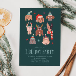 Festliche Hunde Weihnachts-Party Einladung