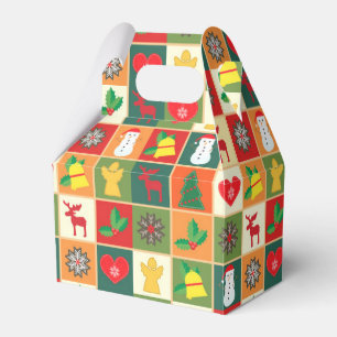 Festliche Icons Giebel-Weihnachtsgeschenkbox Geschenkschachtel