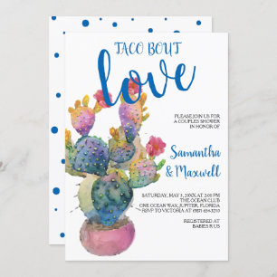Festliche Kaktus-Paar-Duschen-Fiesta Einladung