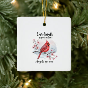 Festliche Kardinäle Keramikornament