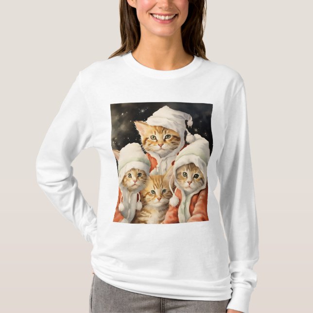 Festliche Kätzchen T-Shirt (Vorderseite)
