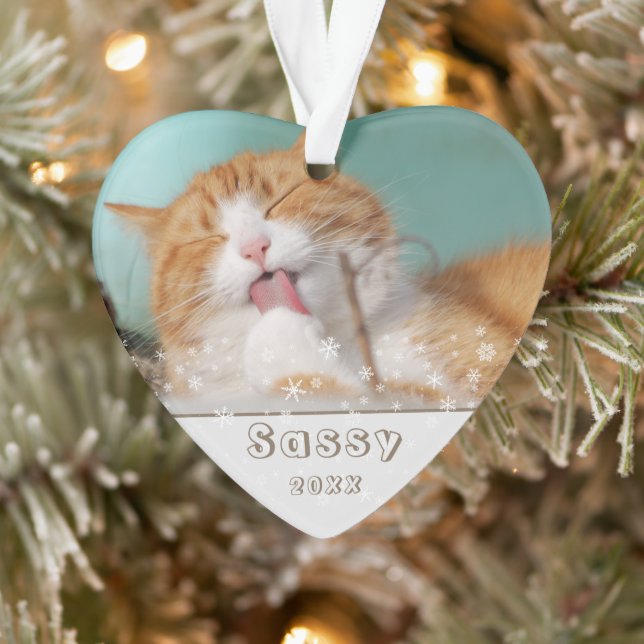 Festliche Katze Haustier Keepake Foto Weihnachtsfe Ornament (Baum)