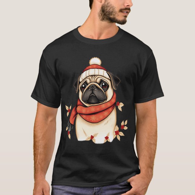 Festliche Kollektion: Pug T-Shirt (Vorderseite)