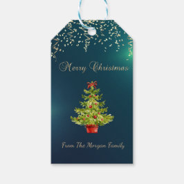 Festliche Konfetti, Weihnachtsbaum, Grün Geschenkanhänger