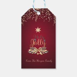 Festliche Konfetti, Weihnachtsglocken, Stern, Rot Geschenkanhänger