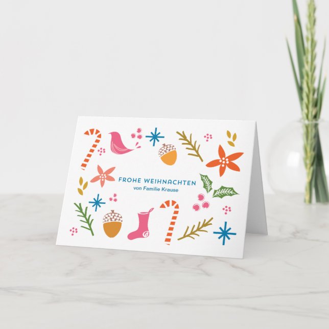 Festliche kritzelt frohe Weihnachten Karten (Vorderseite)