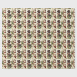 Festliche Labrador-Hunde Weihnachts-Wasserfarbe Geschenkpapier