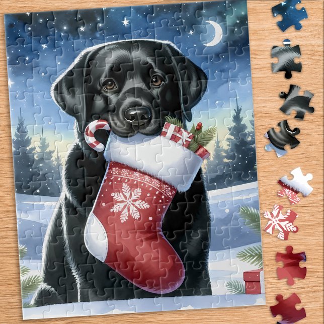 Festliche Labrador Retriever Dog Weihnachtsfeierta Puzzle (Von Creator hochgeladen)