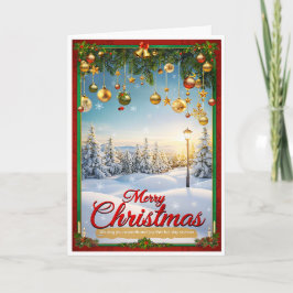Festliche Landschaft Weihnachtskarte Karte