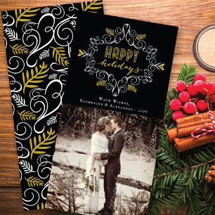 Festliche Laubchic-Feiertags-Gruß-Foto-Karte Feiertagskarte