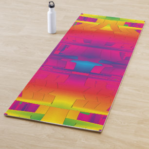 Festliche lebhafte Farbe Indisches Muster Solides Yogamatte