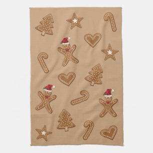 Festliche Lebkuchen-Weihnachtsplätzchen-Formen  Geschirrtuch