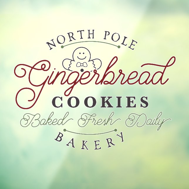 Festliche Lebkuchenbäckerei Weihnachtswortkunst Fensteraufkleber (Blatt 3)