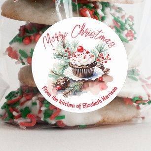 Festliche Leckereien Weihnachtsgebäck Runder Aufkleber