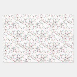 Festliche Lichter & Geschenke & Streifen Weihnacht Geschenkpapier Set