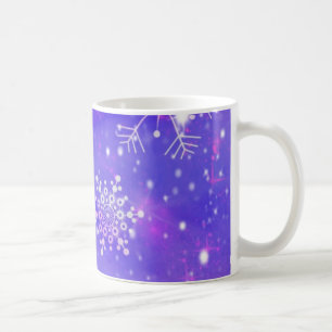 Festliche Lila Schneeflocke Sterne Party Kaffeetasse