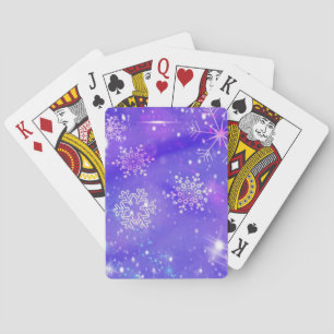 Festliche Lila Schneeflocke Sterne Party Spielkarten