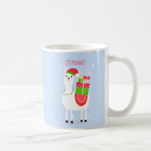 Festliche Llama Weihnachten Zwei-Tone-Kaffee-Tasse Kaffeetasse
