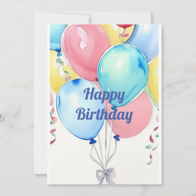 Festliche Luftballons Einladung (Vorderseite)