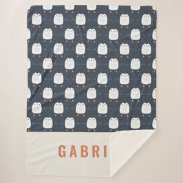 festliche, lustige niedliche Pinguin-personalisier Sherpadecke