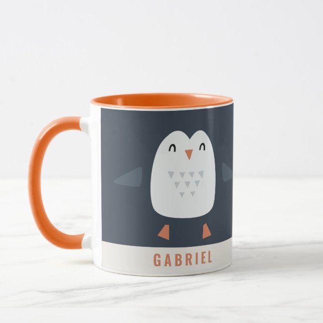 festliche lustige niedliche Pinguin personalisiert Tasse (Links)