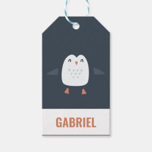 festliche lustige niedliche Pinguine personalisier Geschenkanhänger