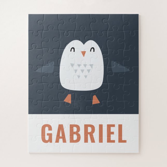 festliche lustige niedliche Pinguine personalisier Puzzle (Vertikal)