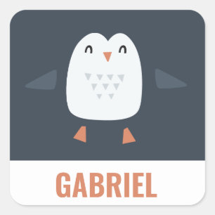 festliche lustige niedliche Pinguine personalisier Quadratischer Aufkleber