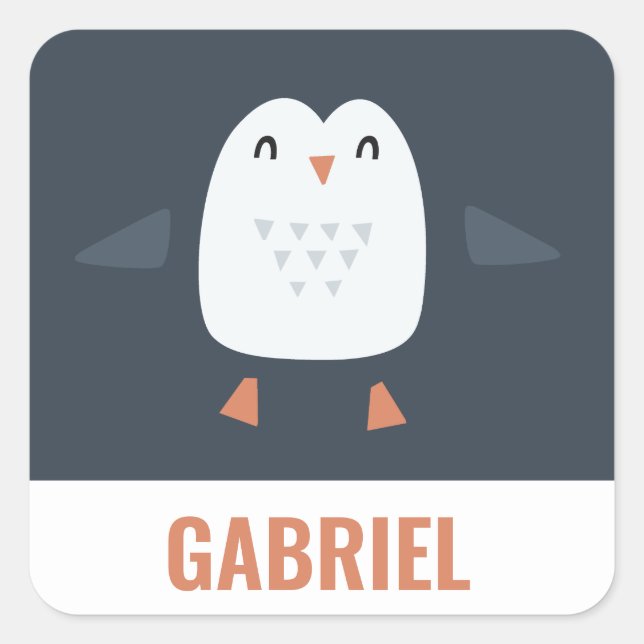 festliche lustige niedliche Pinguine personalisier Quadratischer Aufkleber (Vorderseite)