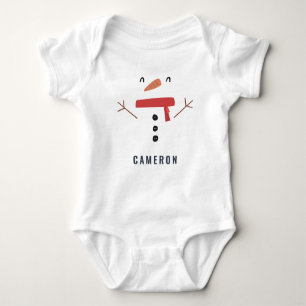 festliche lustige niedliche Schneemann personalisi Baby Strampler