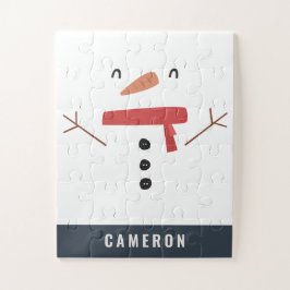 festliche lustige niedliche Schneemann personalisi Puzzle