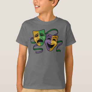 Festliche Mardi Gras Fröhliche und Traurige Theate T-Shirt